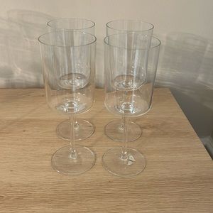 Crate and barrel “edge” white wine glasses